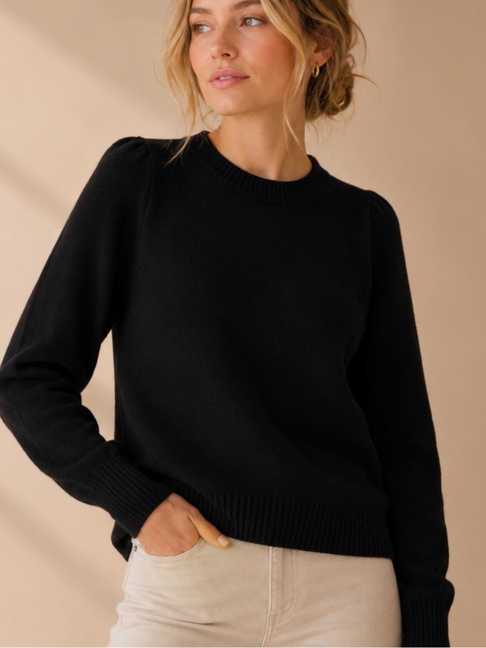VGUC Quince Black Mongolian Cashmere Crewneck Sweater Size S